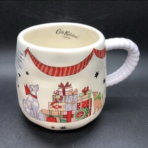 Lot/2 NWT Cath Kidston London Festive Mug with Presents and Pets